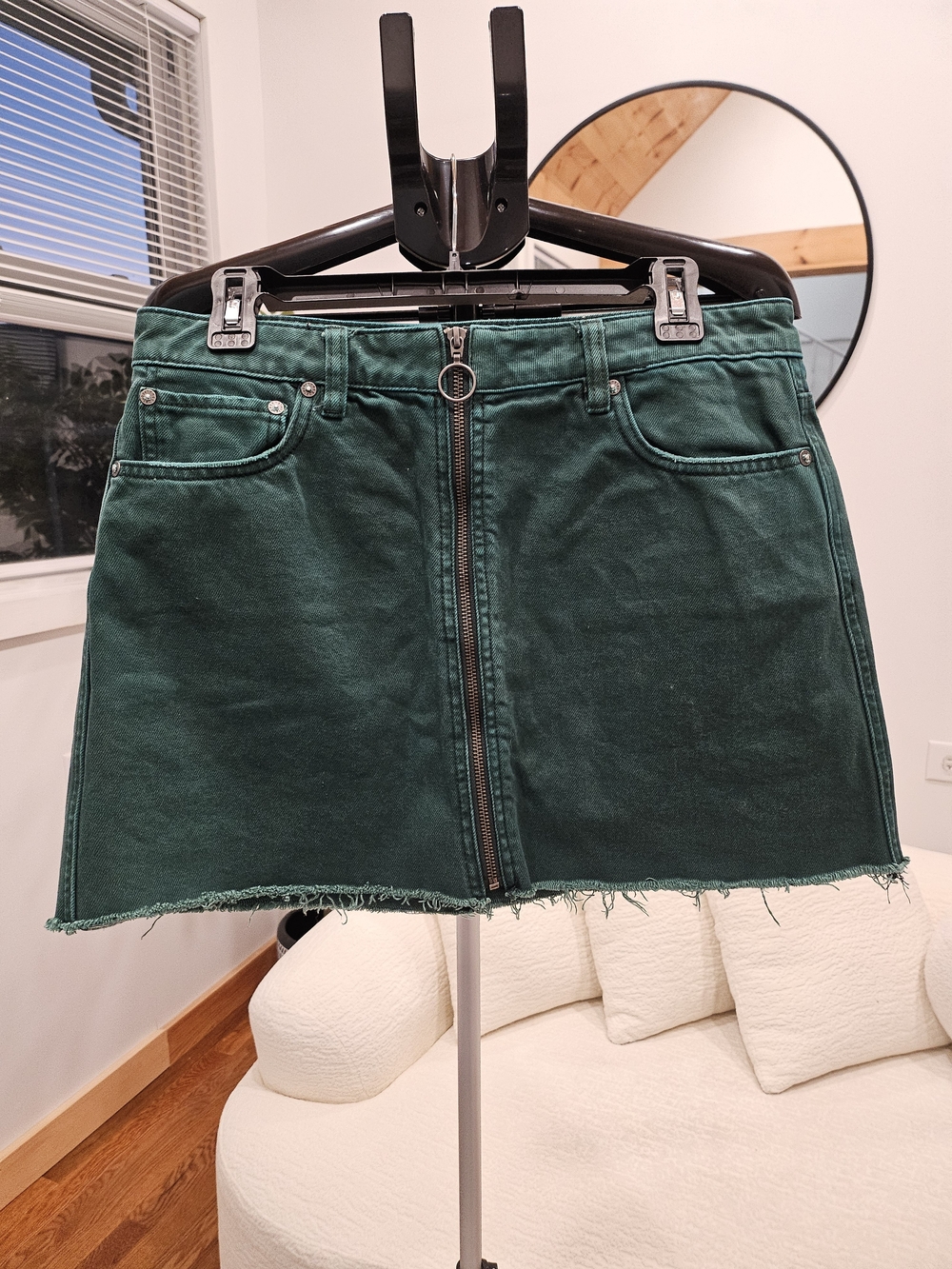 Minifalda vaquera verde Free People (Zip It Up Mini)